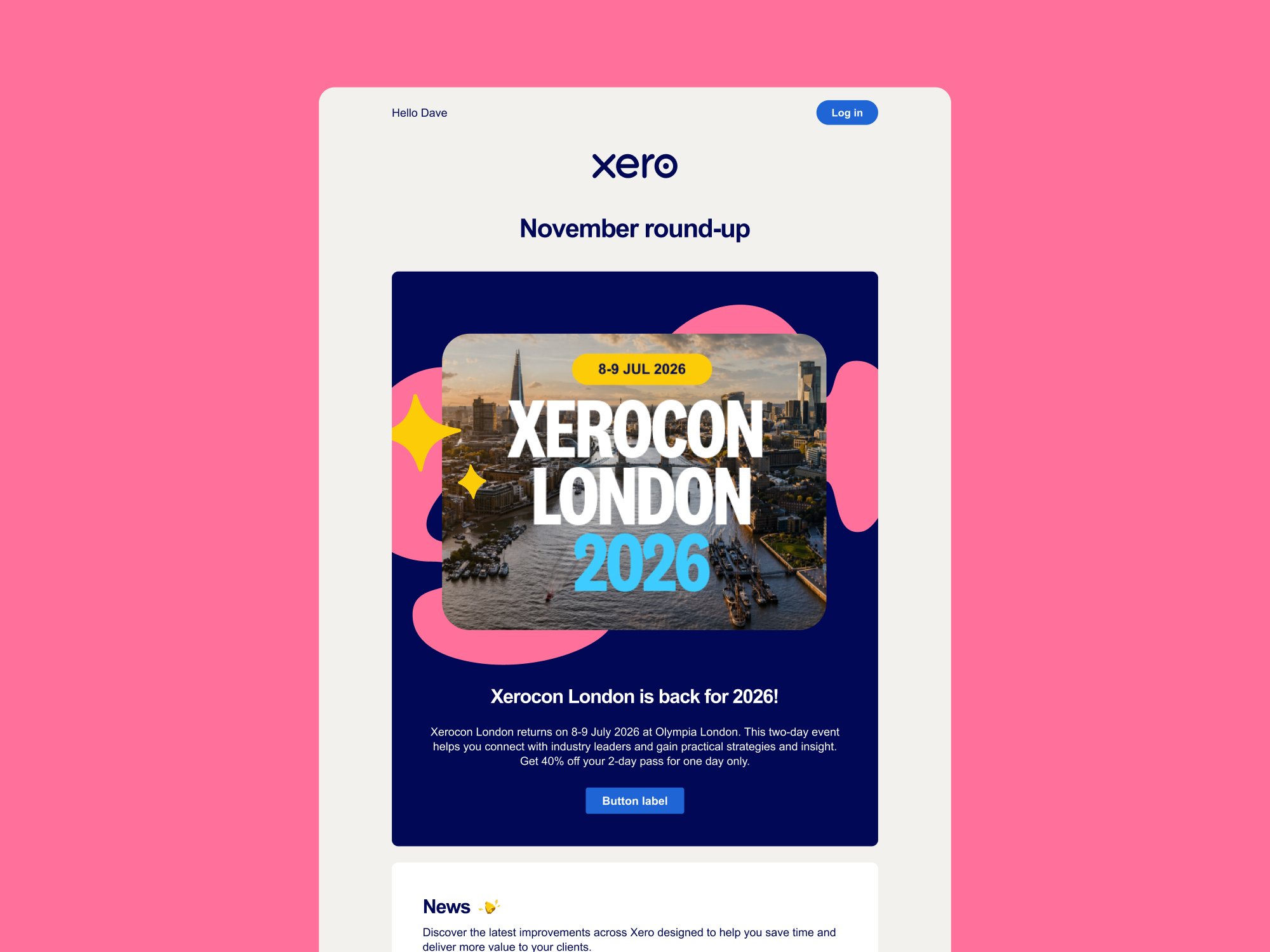 Xero reusable email components
