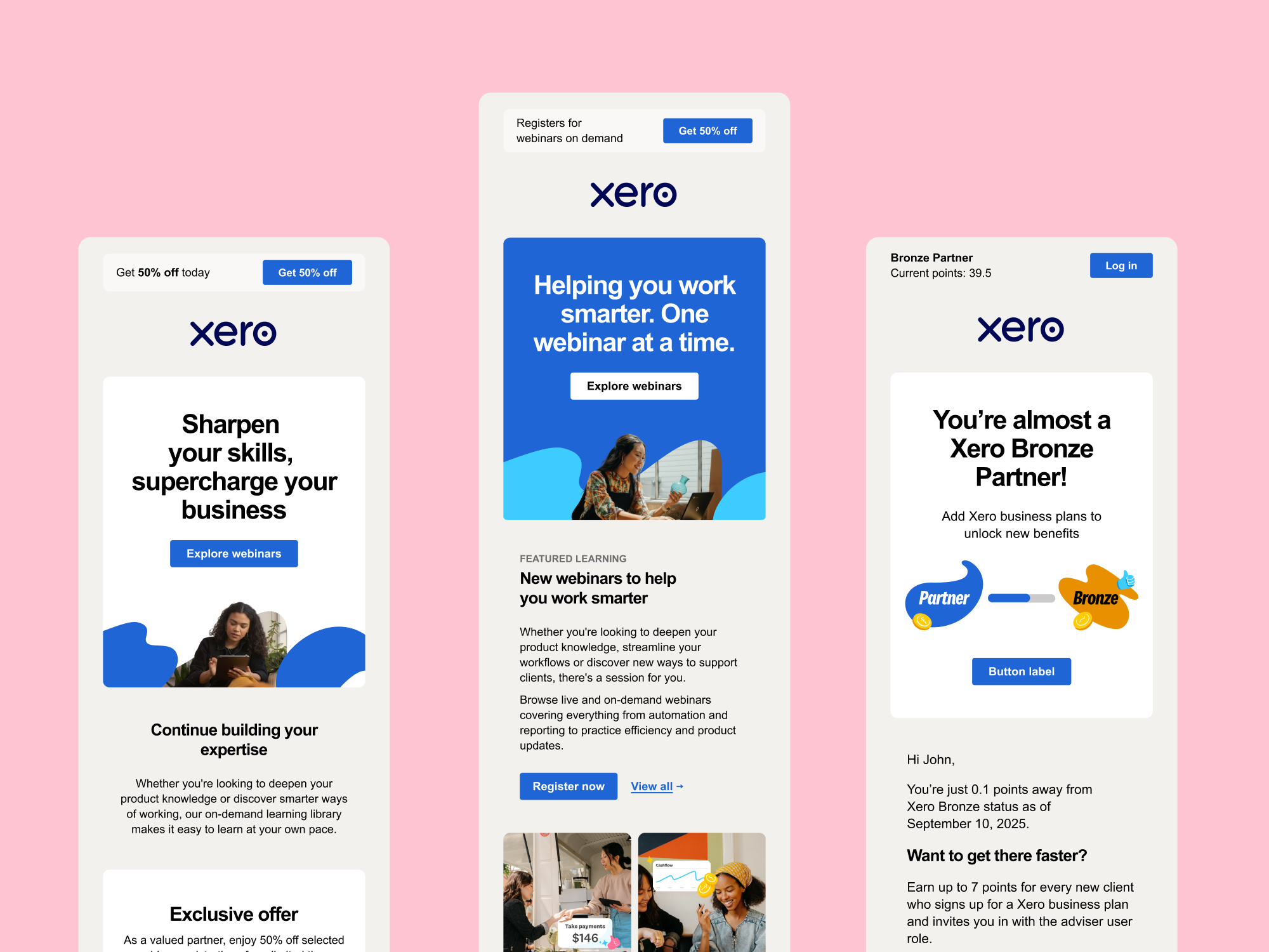 Xero campaign email layouts